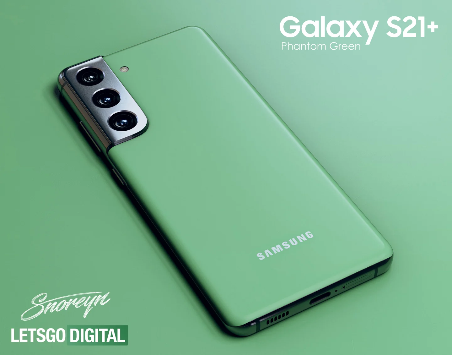 Samsung Galaxy S21+ получит ещё одну, зелёную расцветку 3 Samsung Galaxy S21 Plus Phantom Green LetsGoDigital Render