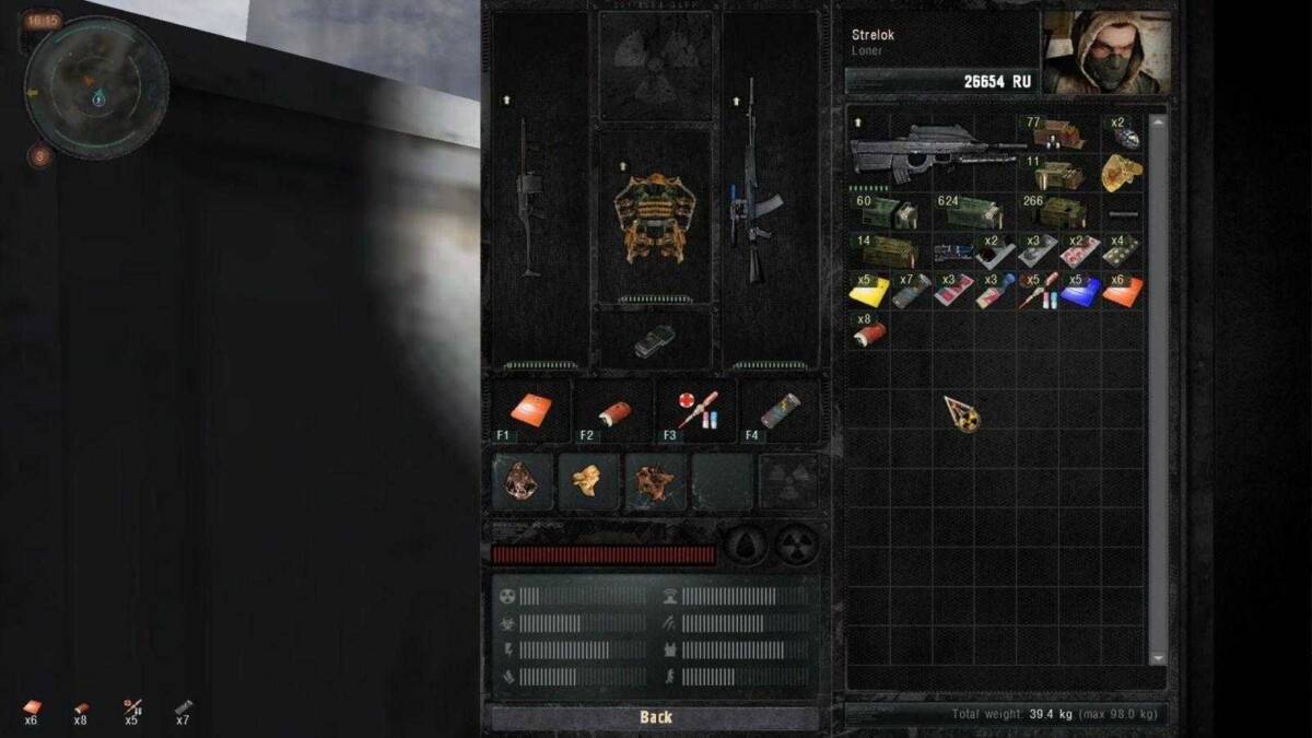 Гайд по S.T.A.L.K.E.R. Call of Chernobyl 18 Инвентарь в интерфейсе игры S.T.A.L.K.E.R. Call of Chernobyl