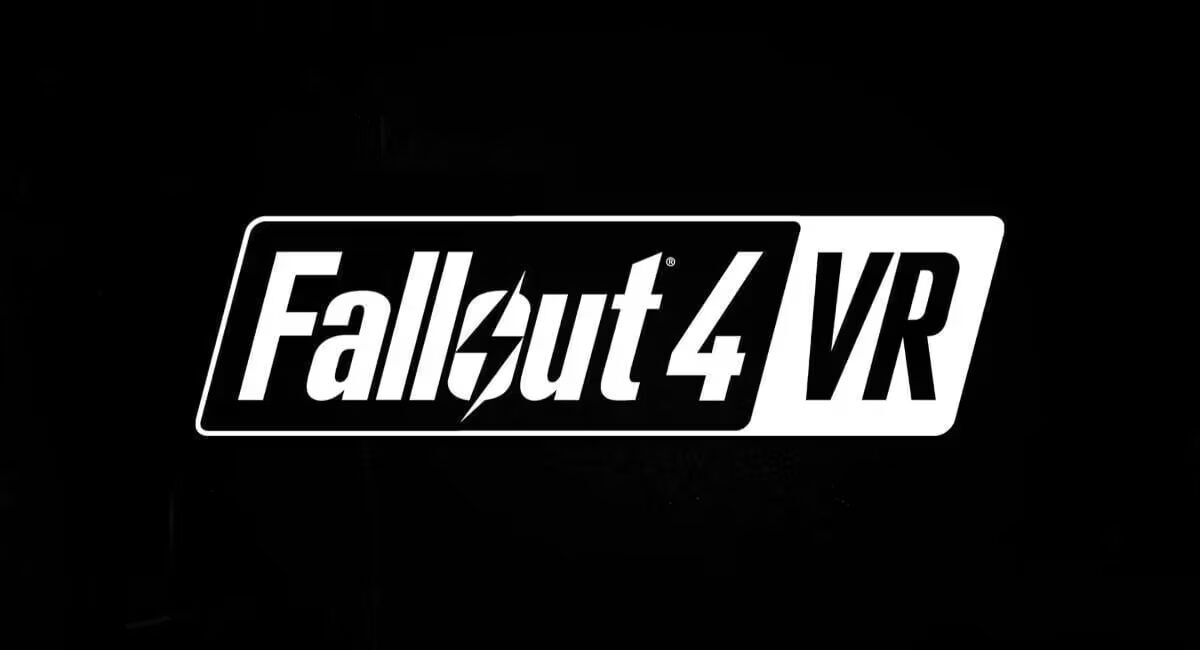 Логотип игры Fallout 4 VR на черном фоне