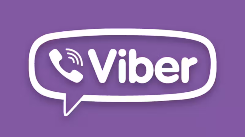 Логотип Viber на фиолетовом фоне с белой рамкой