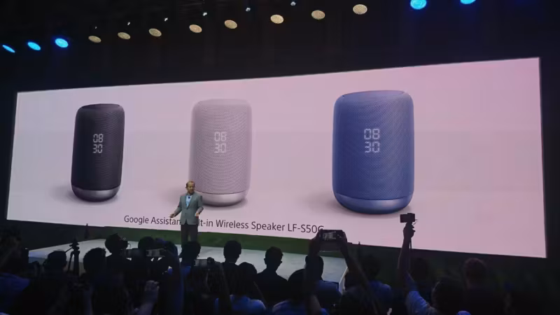 Электронная презентация с тремя колонками Google Assistant LF-S50G