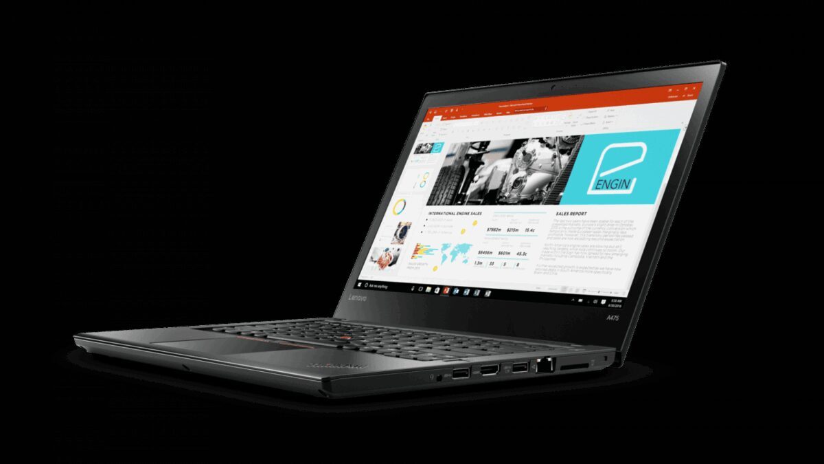 Ноутбук Lenovo ThinkPad с открытым дисплеем и клавиатурой