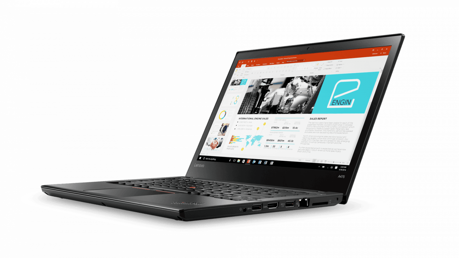02 Thinkpad A475 14inch Hero Shot Front facing left PPT