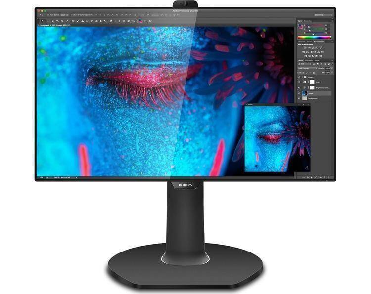 красочный монитор Philips с изображением цифрового искусства