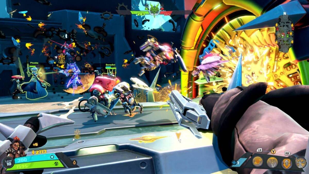 Вид от первого лица шутера Battleborn в бою на карте