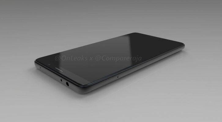 Современный смартфон Huawei Mate 10 с черным дисплеем и минимальными рамками с боковой стороны