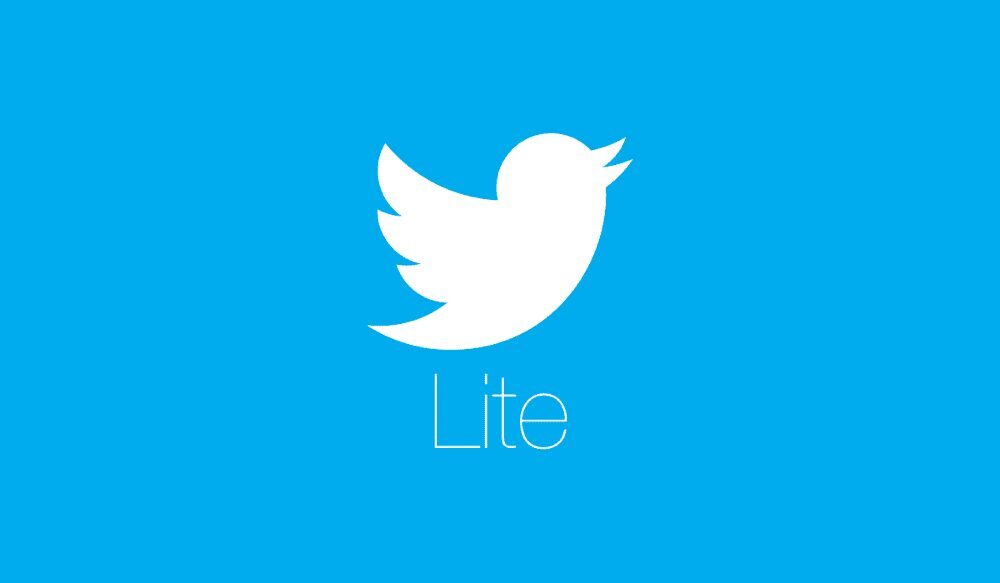 Загрузочный экран Twitter Lite на синем фоне и логотипом птицы