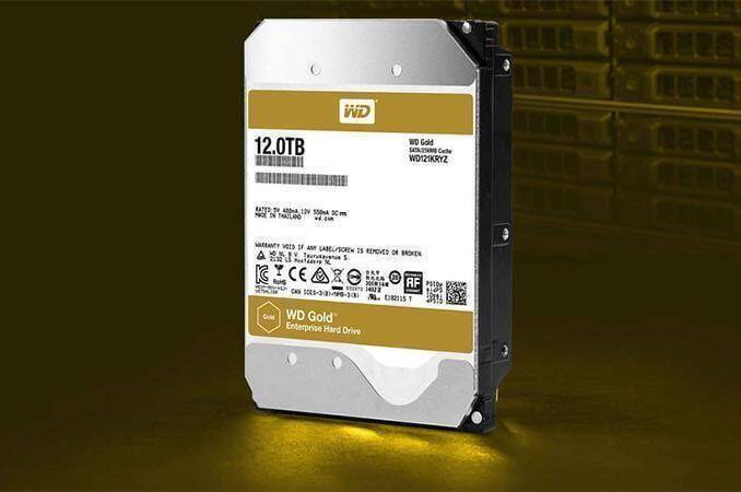 Жёсткий диск WD Gold на 12 ТБ, боковой вид