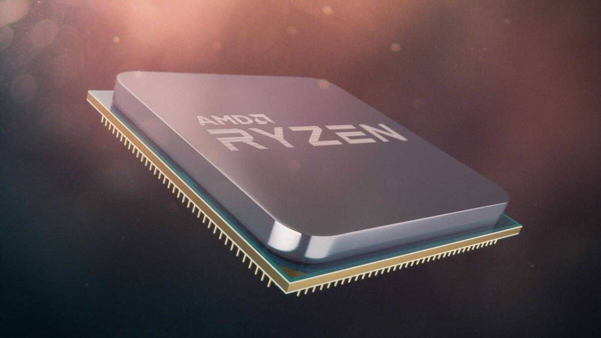 Процессор AMD Ryzen Mobile в увеличенном виде