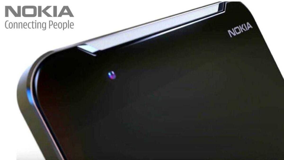 Крупный план Nokia 9 с закруглённым экраном