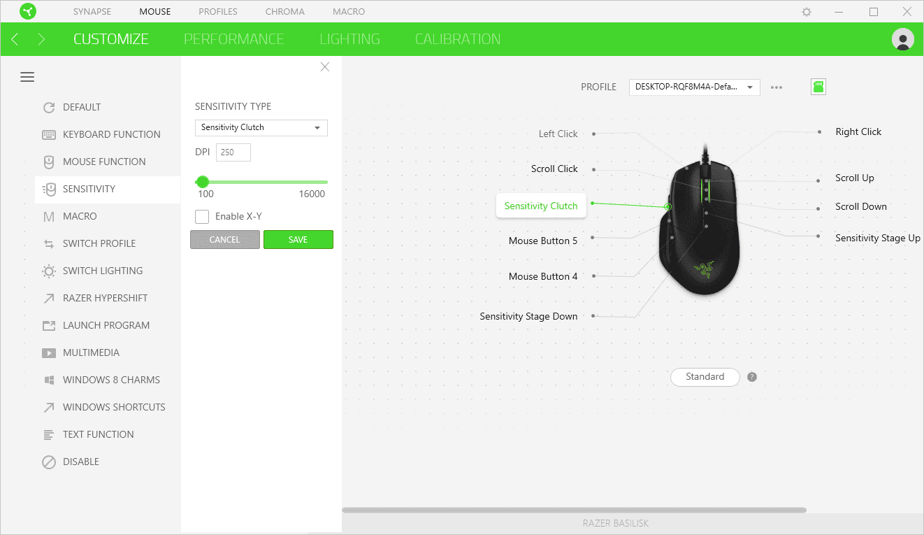 Настройка мыши Razer Basilisk в Synapse 3 Настройка мыши Razer Basilisk в Synapse 3
