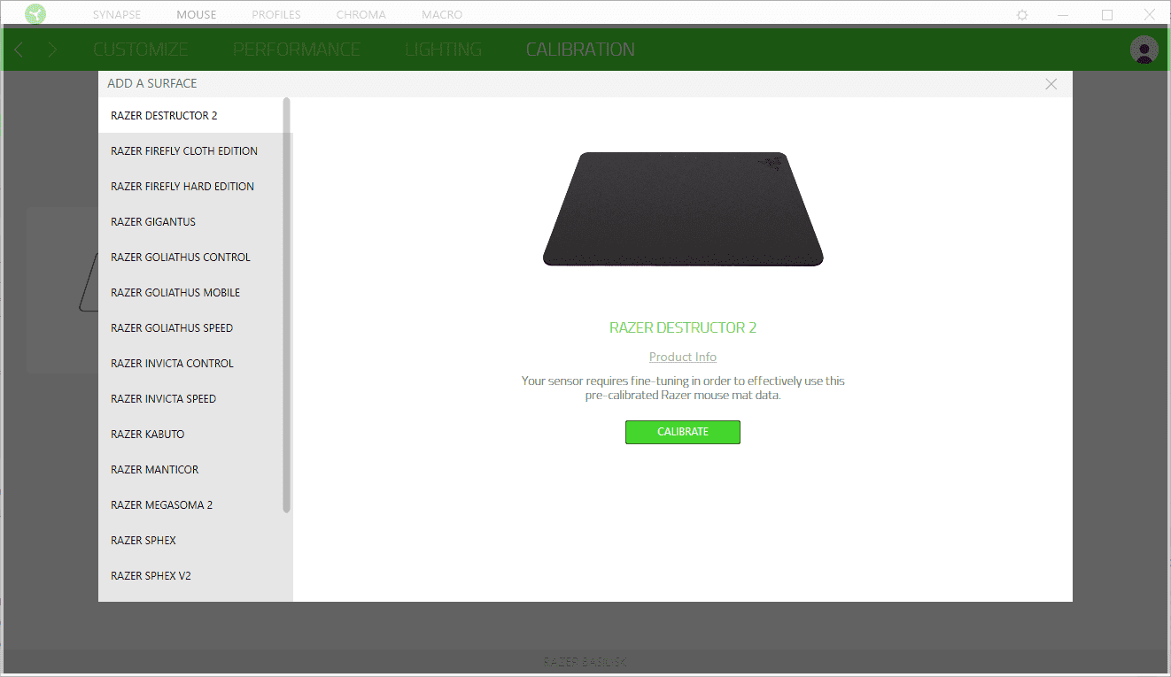 Калибровка в Razer Synapse 3 Калибровка в Razer Synapse 3