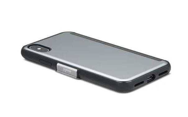 Чехол-книжка Moshi StealthCover Смартфон с чёрным бортиком и задней панелью серебристого цвета