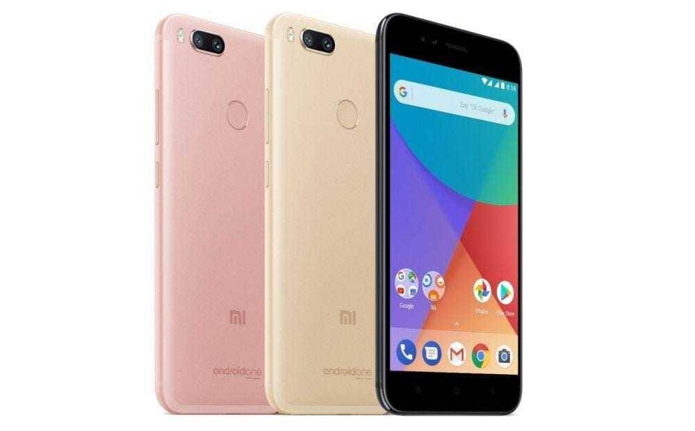 Смартфон Xiaomi Mi A1 сзади и спереди два варианта цвета
