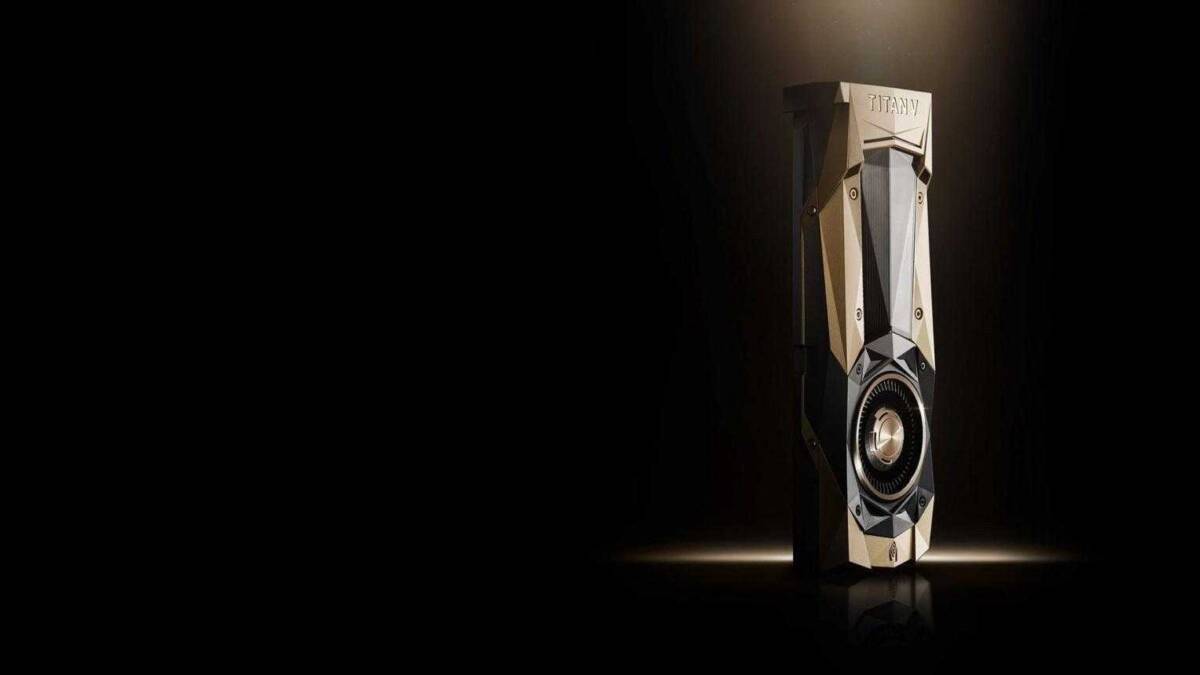 Nvidia анонсировала видеокарту Titan V за 2999 долларов 6 Высокотехнологичный акустический динамик Titan V в темной комнате