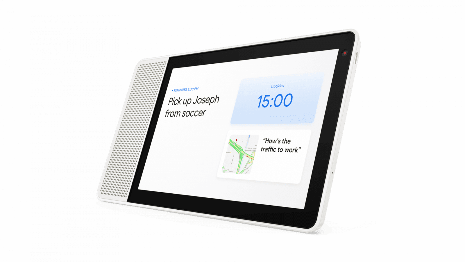 10 inch Lenovo Smart Display shows home screen