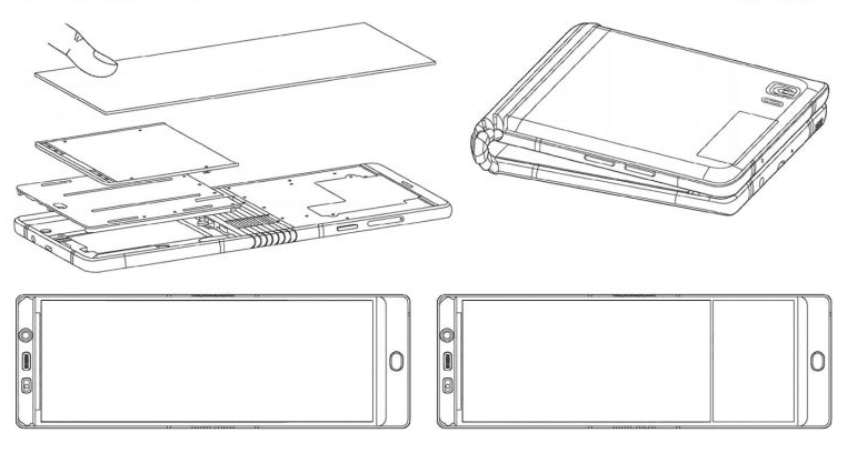 Images from Samsungs filing last year with WIPO for a patent on its foldable phone