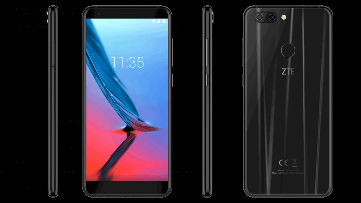 MWC 2018. ZTE показал новый Blade V9 4 Черный смартфон ZTE Blade V9 с фронтальным экраном и боковыми панелями