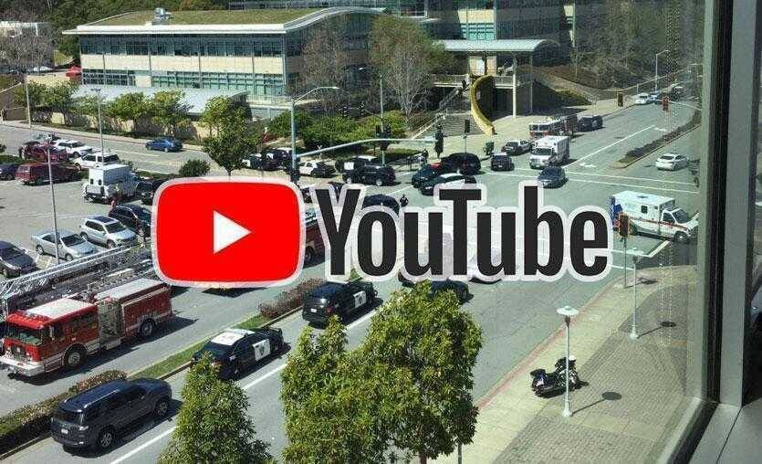 Здание офиса YouTube с логотипом на стекле