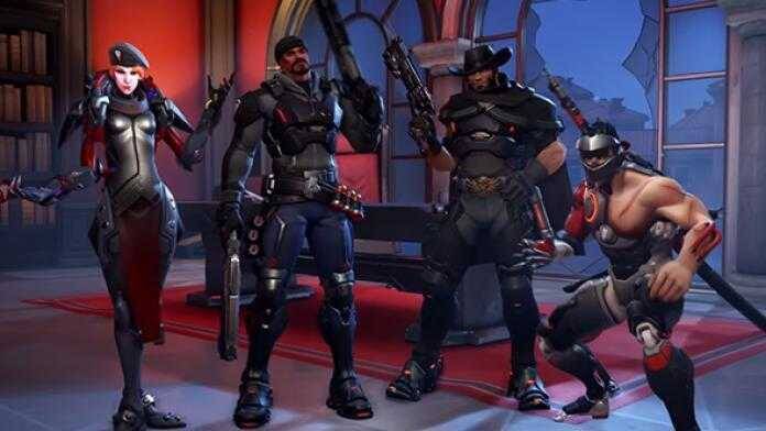 Overwatch: новая PvE-миссия 5 Персонажи героями Overwatch в боевой позе на фоне комнаты