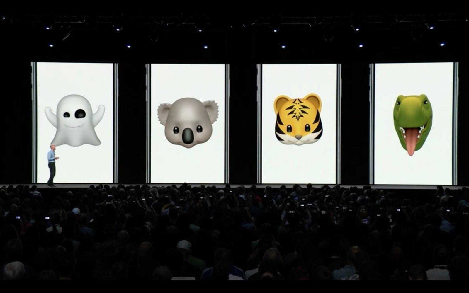 WWDC 2018. Apple представила новую быструю iOS 12. Все изменения 10 Изображение демонстрации анимационных эмодзи на экране iPhone