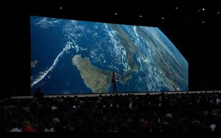 WWDC 2018. В Apple TV 4K появится Dolby Atmos и заставки с видами Земли 4 Большой экран iOS 12 на сцене с землей на заднем плане