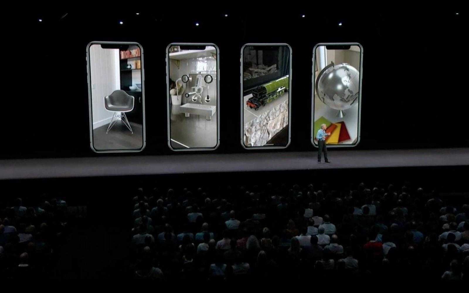 WWDC 2018. Apple представила новую быструю iOS 12. Все изменения 2 Презентация Apple WWDC 2018 с изображением iPhone и интерфейсом