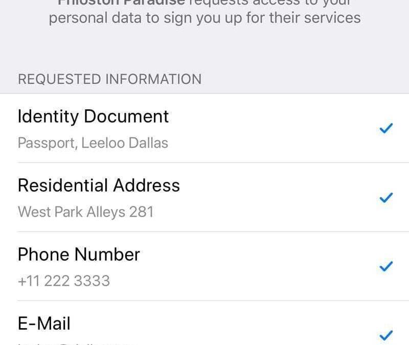 Экран приложения Телеграм с запросом доступа к личным данным