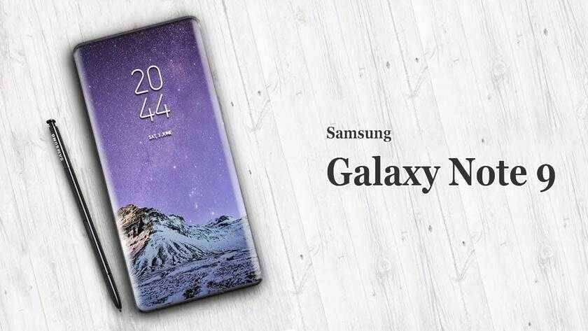 Смартфон Samsung Galaxy Note 9 с изображением и стилусом