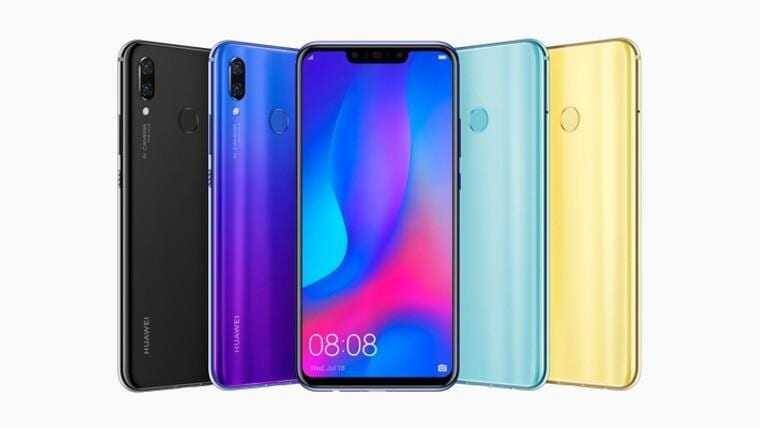 Huawei выпустил Huawei nova 3 в России. Цены и характеристики 6 Huawei nova 3 с разноцветными градиентными задними панелями и фронтальным дисплеем