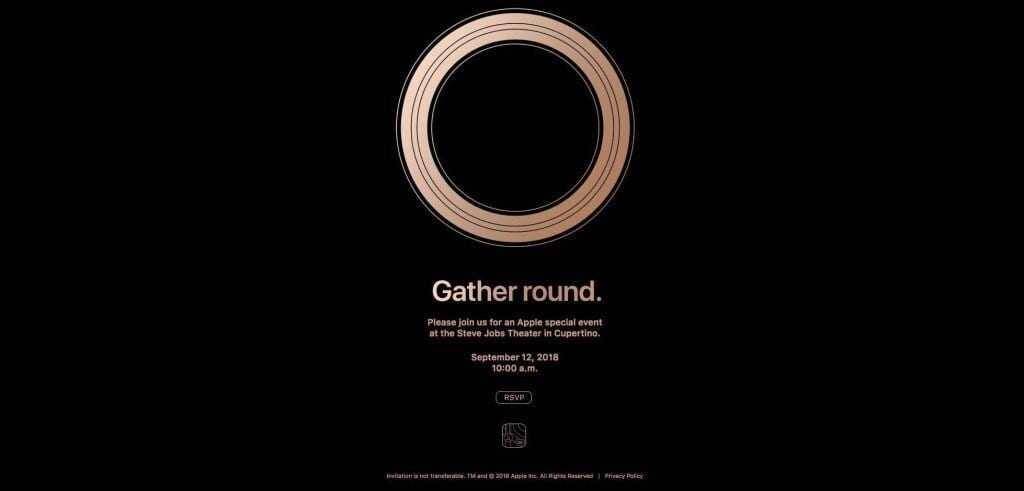Черный фон с изображением кольца Apple на светлом фоне