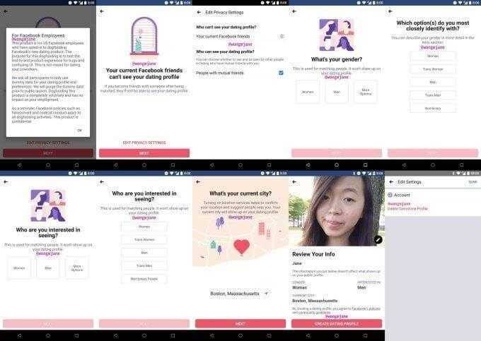 Facebook запустит сервис для знакомств 3 Скриншот интерфейса приложения Facebook* для знакомств на телефоне