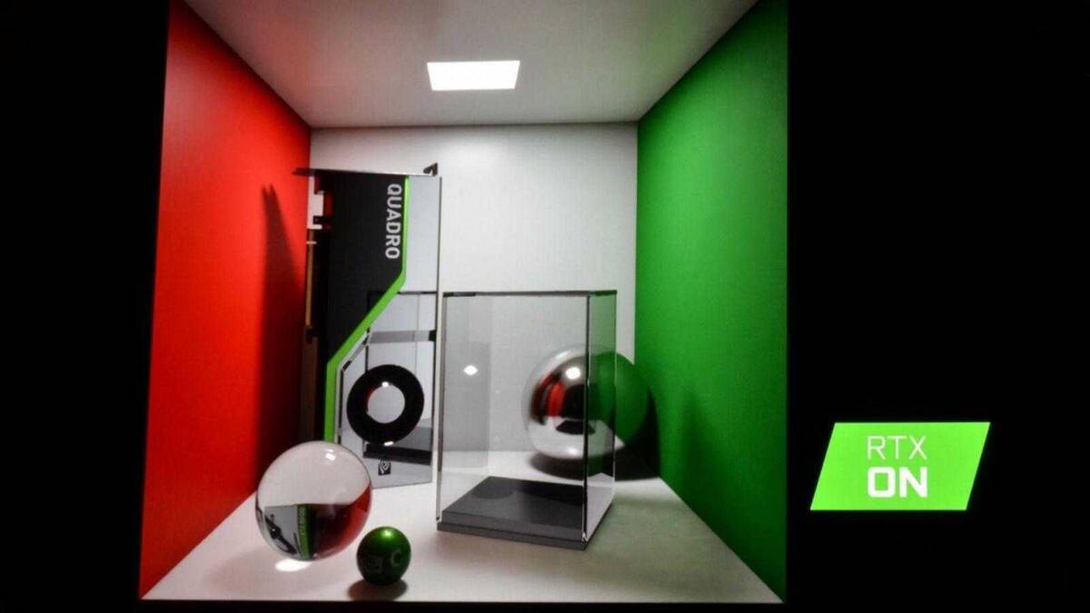 Рентгеновский экран NVIDIA GeForce RTX 2070 видеокарта на выставке игр