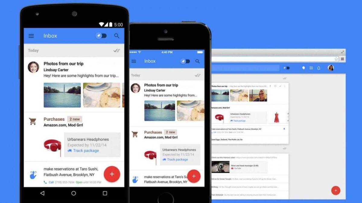 Google закроет Inbox в марте 2019 2 Мобильные устройства с интерфейсами Gmail и Inbox интерфейс на смартфонах и ПК