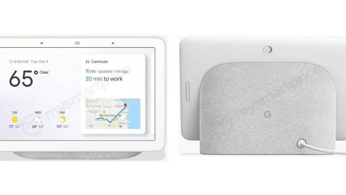 Google представит смарт-колонку Home Hub с дисплеем 9 октября 3 Умная колонка Google Home Hub с дисплеем спереди и сзади