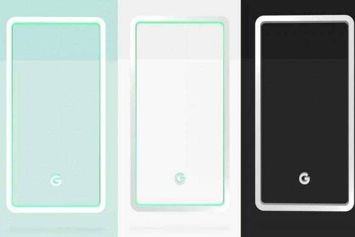 Три варианта цветовых решений Pixel 3 с экранами