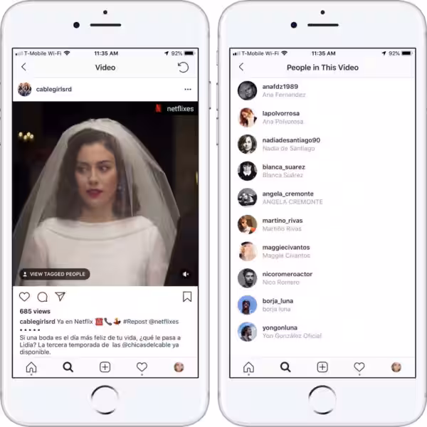 instagram is testing tagging friends in videos