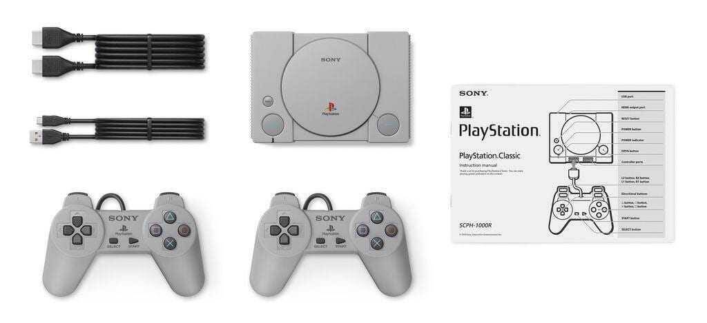 Комплект для PlayStation Classic включает контроллеры и кабели