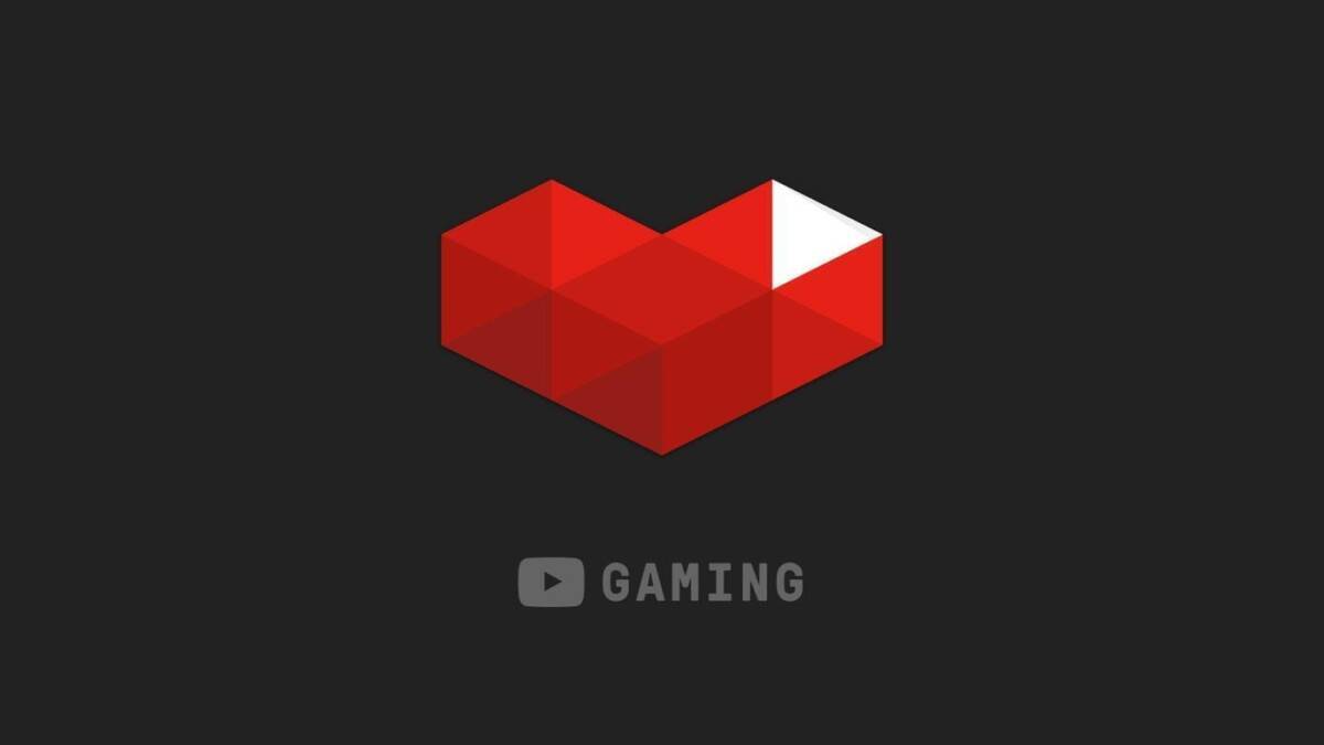 Логотип YouTube Gaming в центре на черном фоне