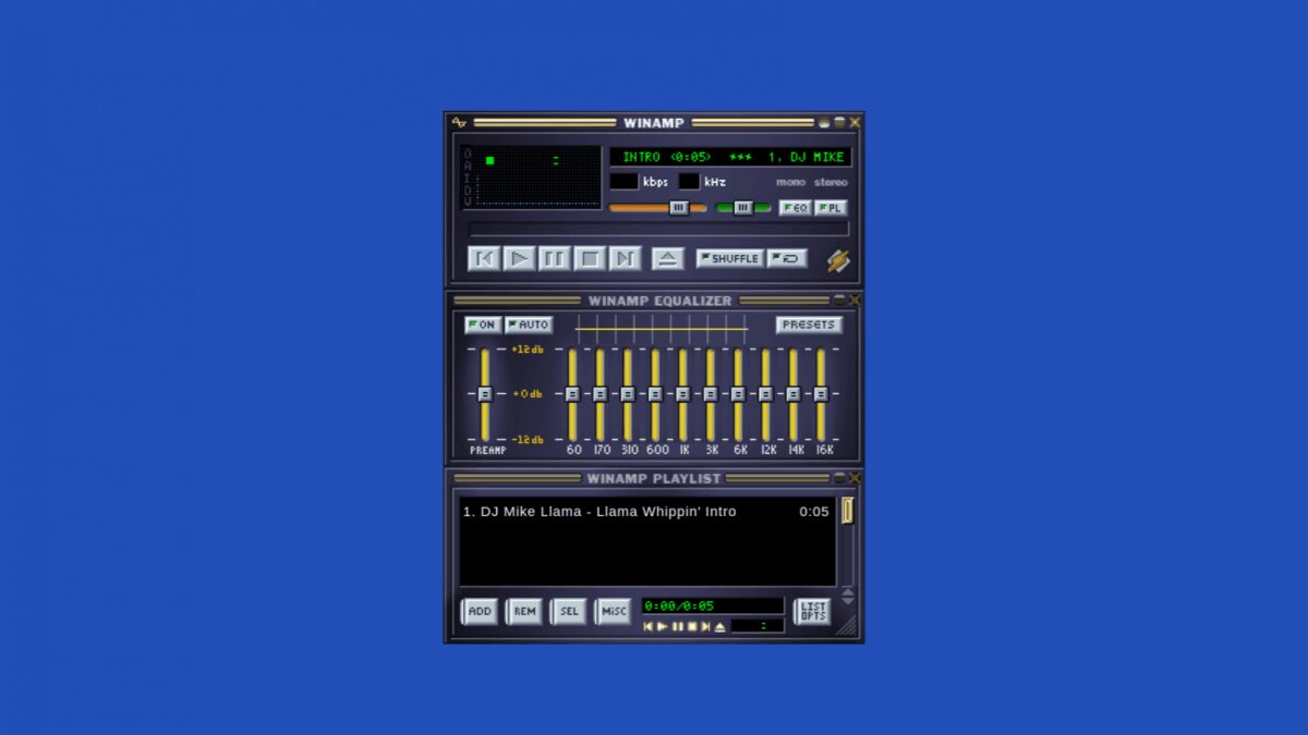 Winamp вернется в 2019 году 3 Экран Winamp с настройками эквалайзера и плеером
