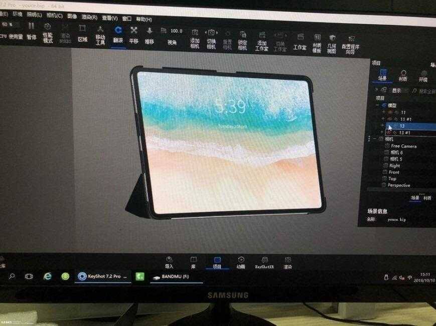 Рендер iPad Pro с черной рамкой и дисплеем