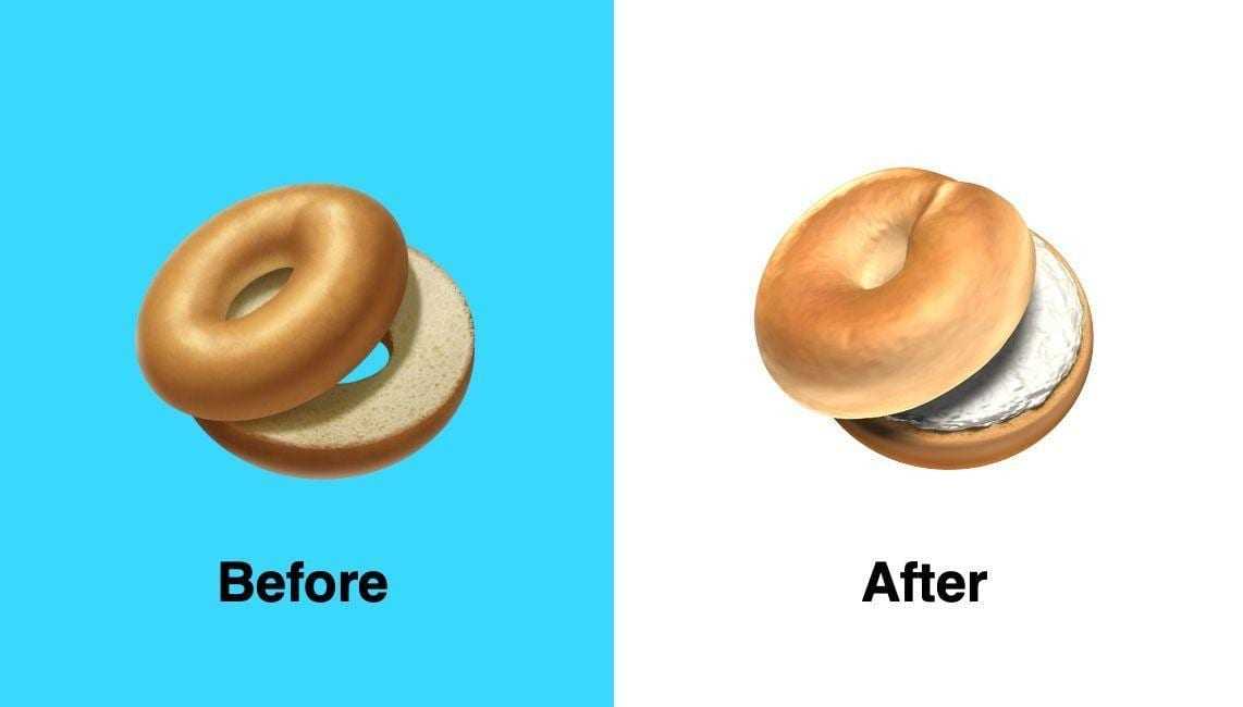 Apple объявила дату выхода iOS 12.1 5 apple bagel emoji before after emojipedia