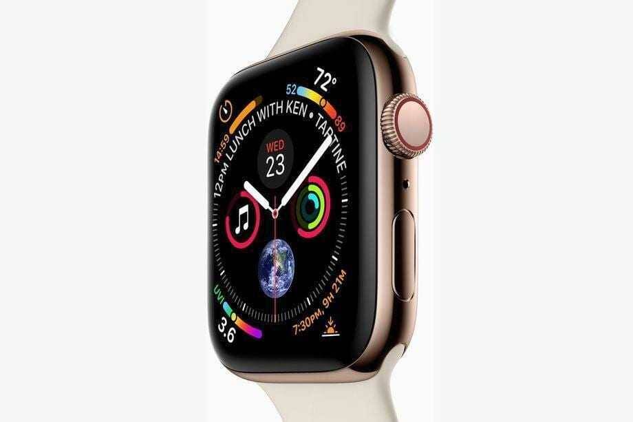 расположение циферблата Apple Watch с интерфейсом и круглыми кнопками