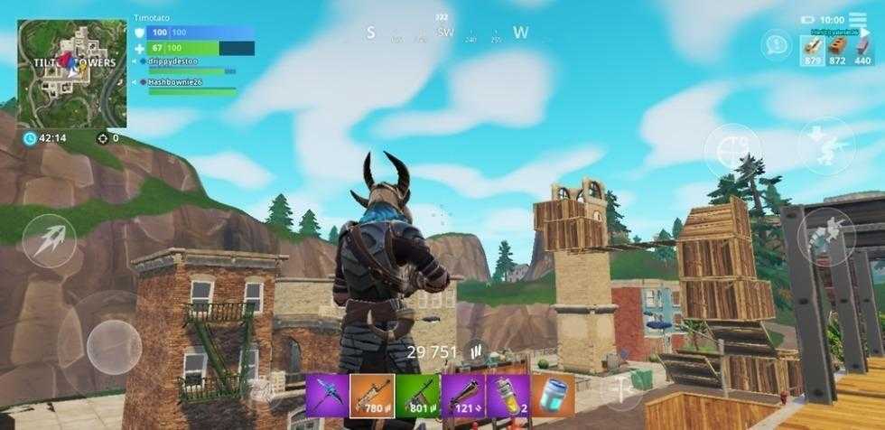 Fortnite вышел на Android 1 Игровой интерфейс Fortnite на Android с оружием и строительством