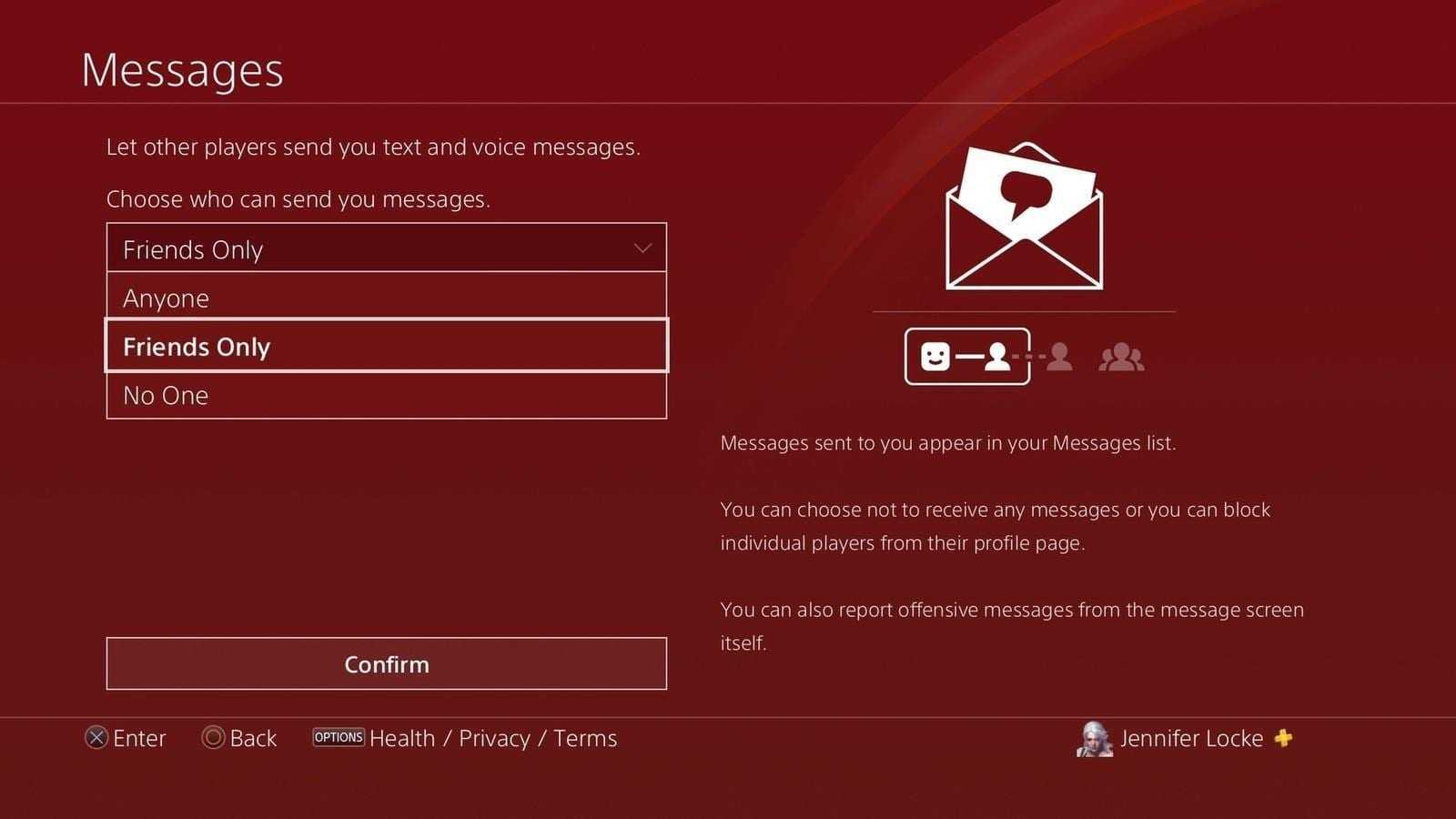 friends only ps4 messaging