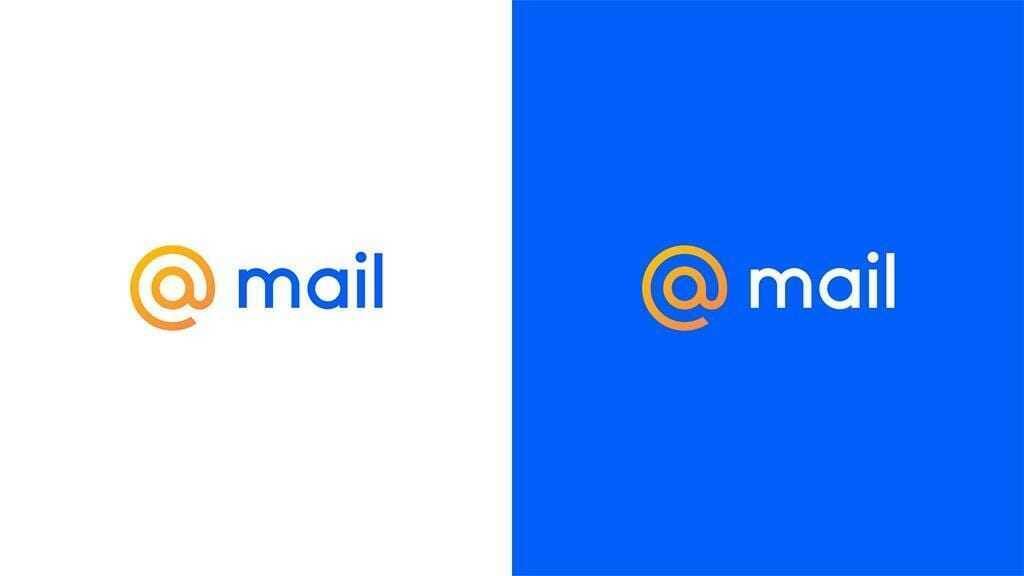 Логотип Mail.Ru с обновленным дизайном на двух фонах снимок логотипа персонифицированный дизайн