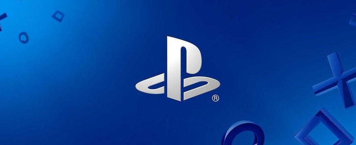 Логотип PlayStation 4 на синем фоне