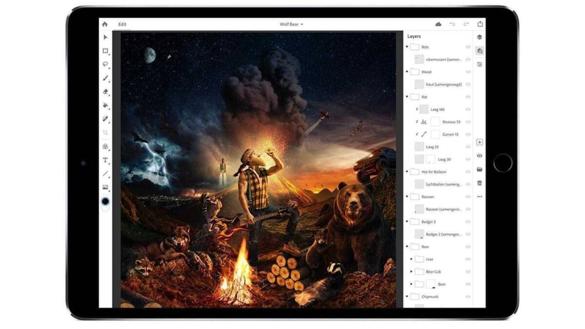 iPad получит полную версию Adobe Photoshop 3 Экран планшета с интерфейсом редактирования изображения и слоями