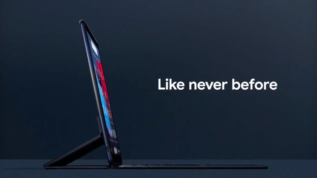 Рекламный образ Pixel Slate с вертикальным положением