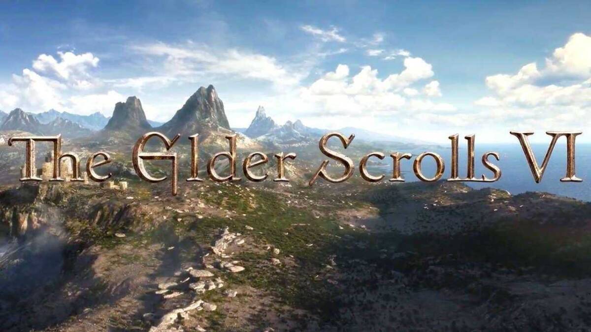 Горы и небо на фоне названия The Elder Scrolls VI